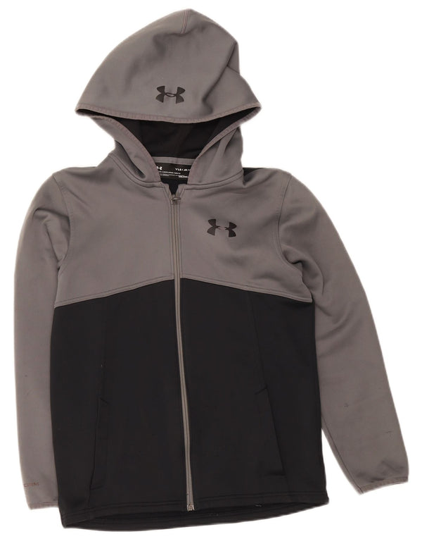 UNDER ARMOUR Cold Gear pulover s kapuljačom s patentnim zatvaračem za dječake 11-12 godina veliki sivi