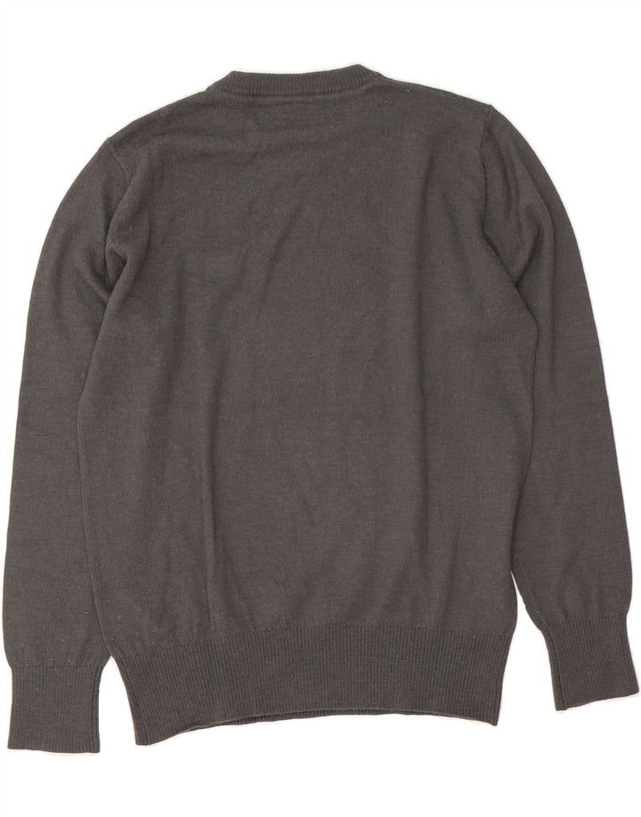 NAPAPIJRI Womens Crew Neck Jumper Sweater UK 14 Medium Grey Wool Vintage Napapijri and Second-Hand Napapijri from Messina Hembry 
