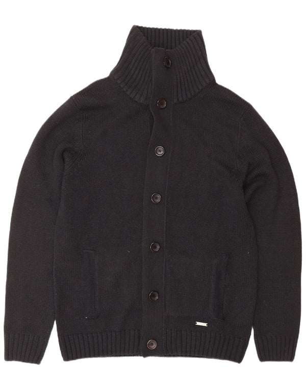 PIERRE CARDIN Mens Cardigan Sweater Large Navy Blue Acrylic