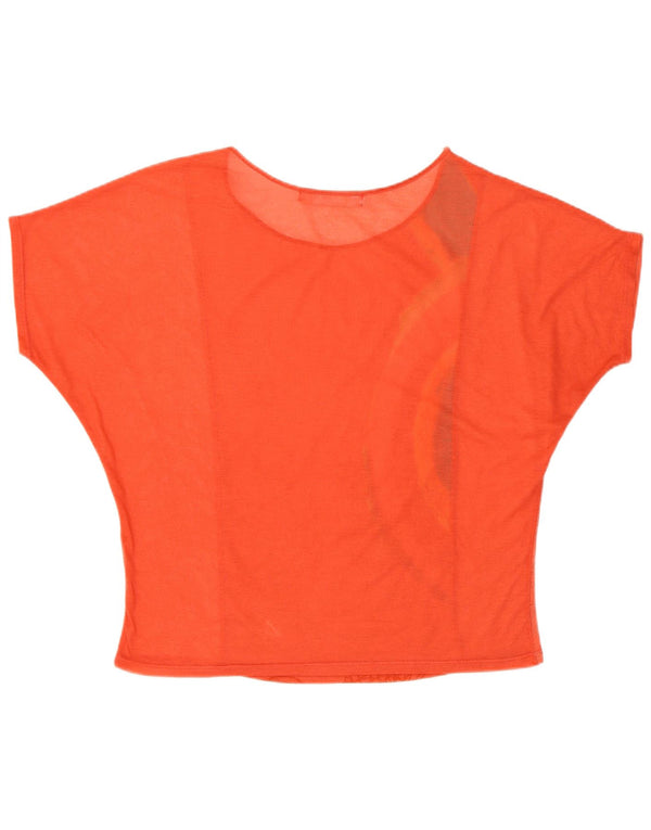 Desigual Womens Graphic T-Shirt Top UK 14 Medium Orange Geometric Bohemian