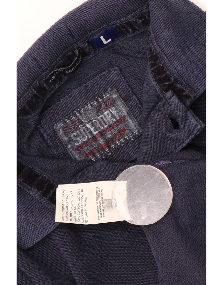 Superdry muška polo majica velika tamnoplava pamuk