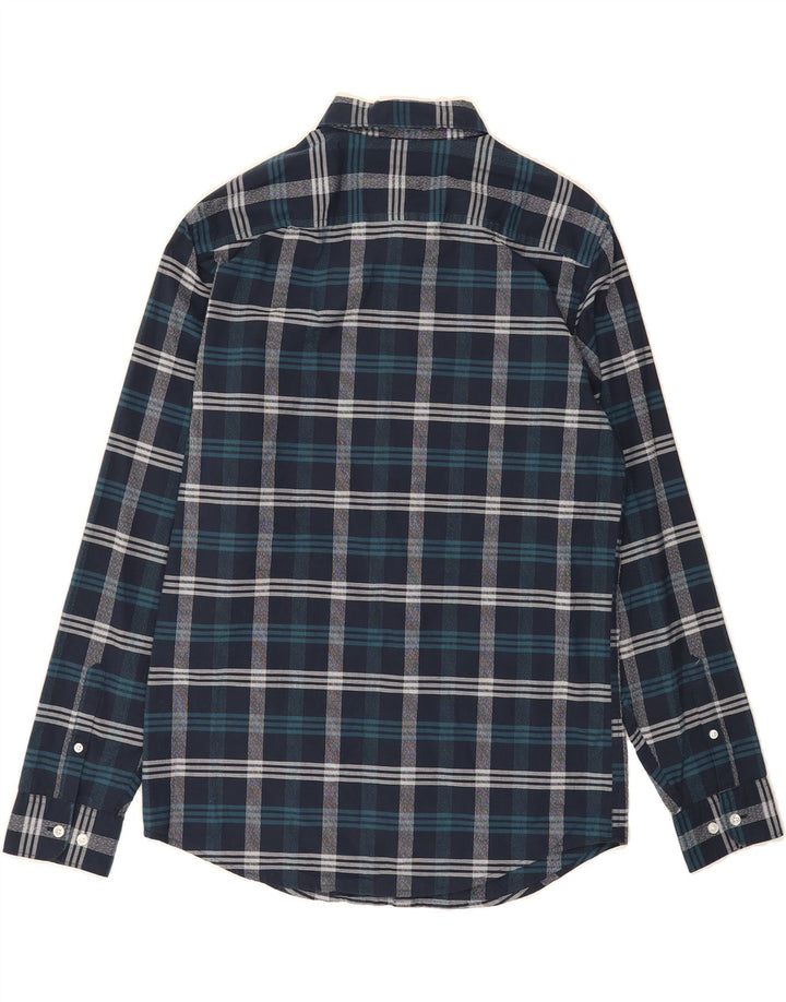 PENGUIN Mens Shirt Medium Navy Blue Check Cotton Vintage Penguin and Second-Hand Penguin from Messina Hembry 
