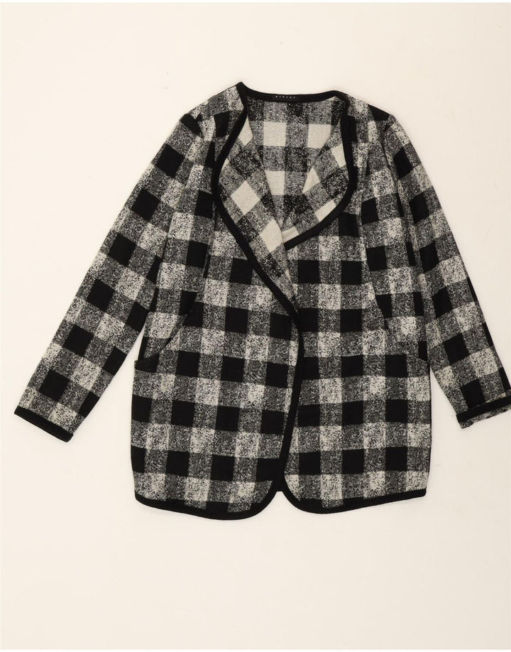 Sisley ženska prekomjerna jakna jakna UK 6 XS crni akrilni gingham
