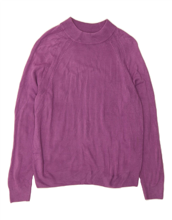 MARKS & SPENCER Womens Turtle Neck Jumper Sweater UK 16 Large Purple Vintage Marks & Spencer and Second-Hand Marks & Spencer from Messina Hembry 