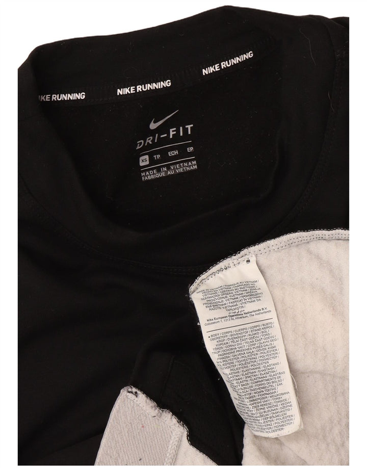 Ženska majica za trčanje Nike dugih rukava UK 6 XS, crni poliester u boji