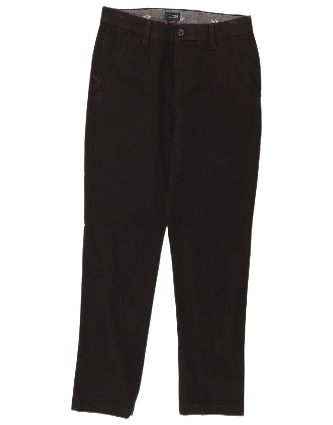 DOCKERS Muške uske chino hlače W29 L29 crni pamuk