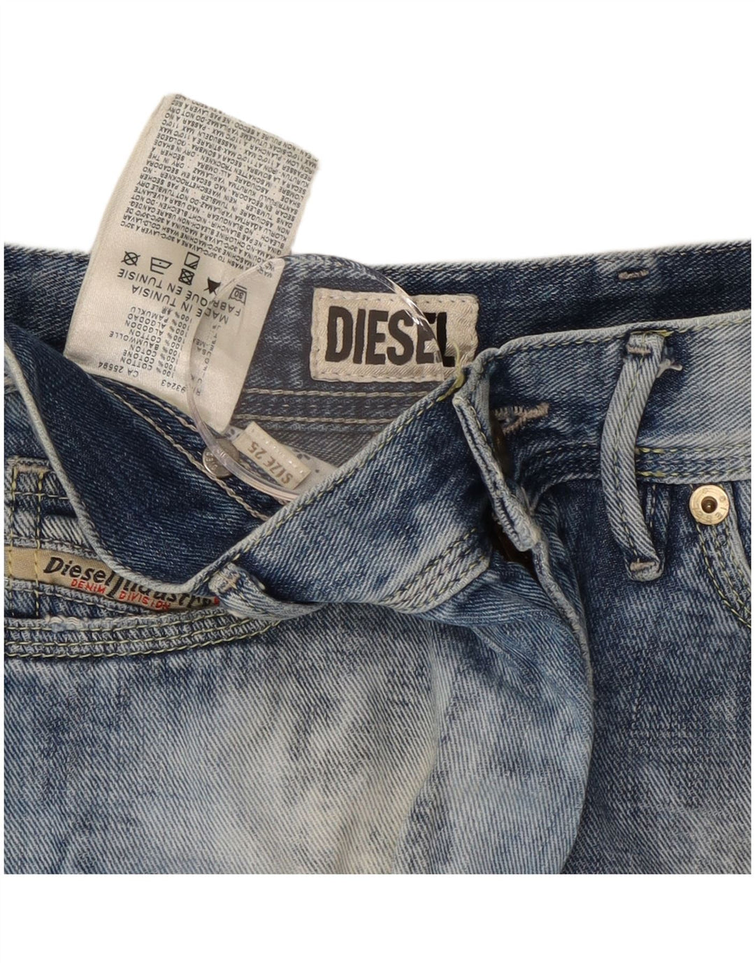 DIESEL Ženske traper hlače Acid Wash W25 XS plavi pamuk