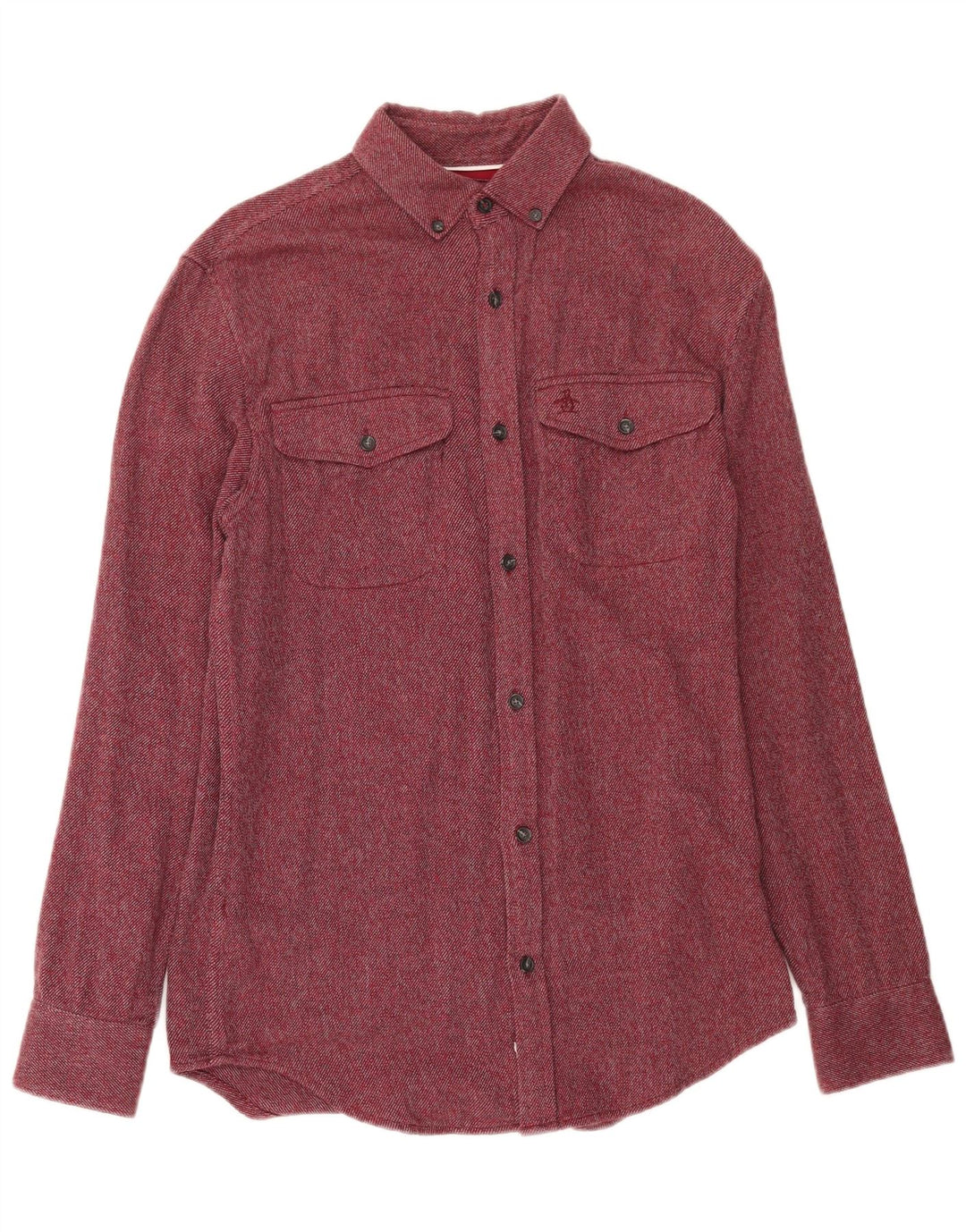PENGUIN Mens Flannel Shirt XS Maroon Cotton