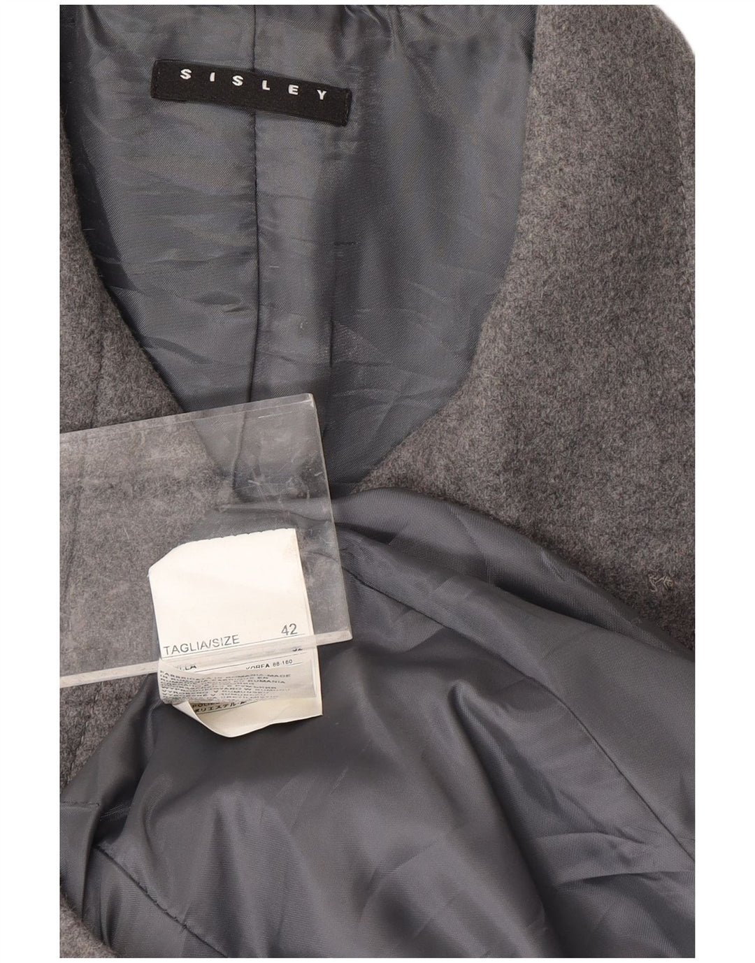 SISLEY ženski kaput IT 42 srednje siva vuna