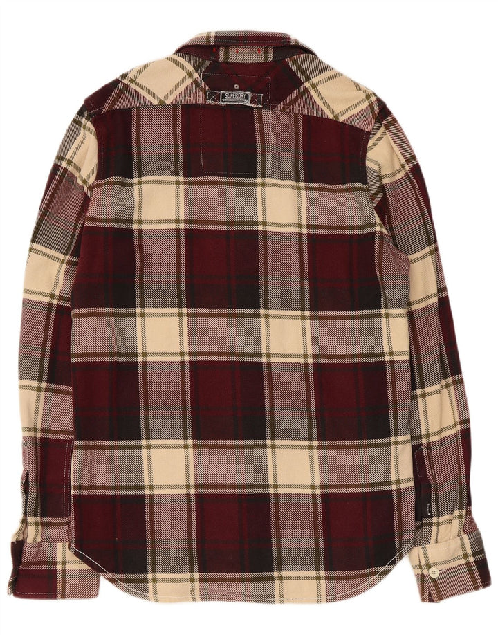 Superdry muška flanelska košulja, veliki bordo karirani pamuk