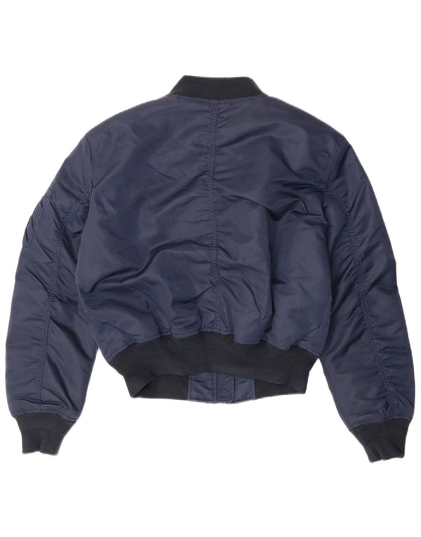 Superdry ženska bomber jakna UK 6 XS tamnoplava najlonska vojska