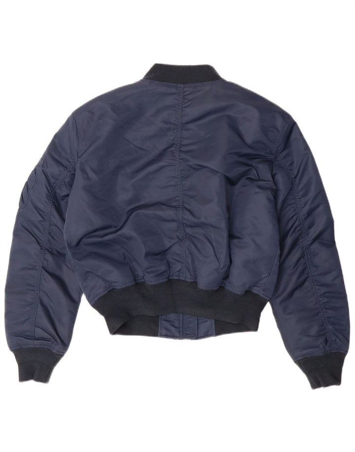 Superdry ženska bomber jakna UK 6 XS tamnoplava najlonska vojska