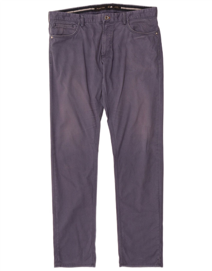 MASSIMO DUTTI Muške ležerne hlače EU 44 velike W34 L33 tamnoplave na točkice