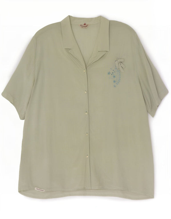 Padovanelle ženska košulja kratkih rukava bluza IT 50 XL zelena cvjetna