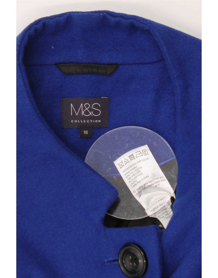 Marks & Spencer ženski kaput UK 16 veliki plavi poliester