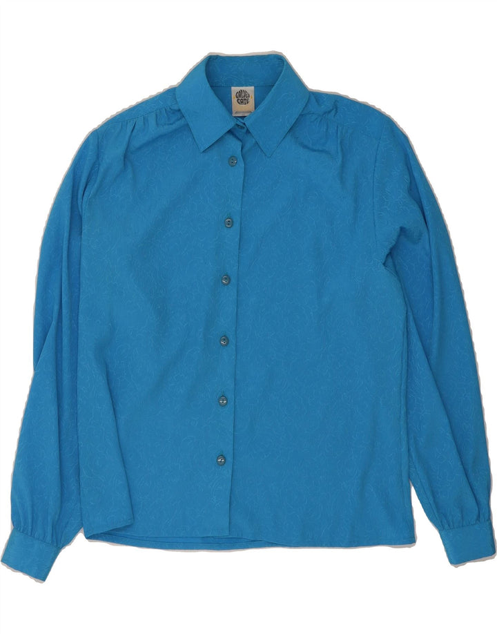 GOLDEN GATE Womens Shirt Blouse EU 40 Medium Blue Floral Polyester Vintage Golden Gate and Second-Hand Golden Gate from Messina Hembry 