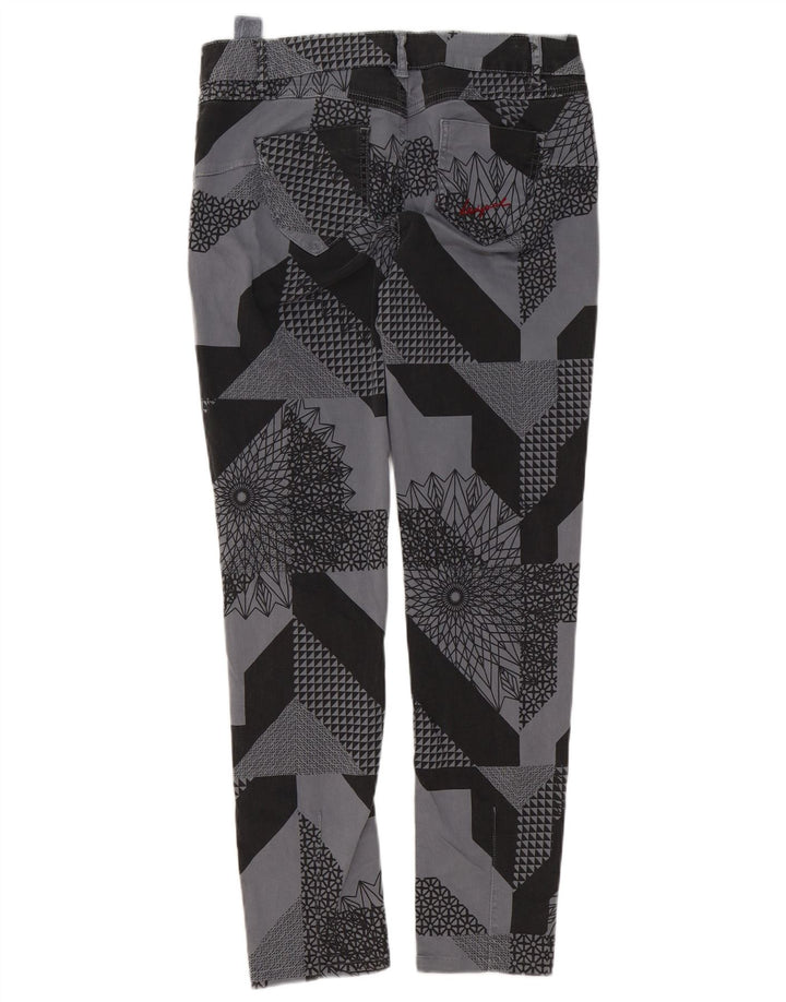 Desigual ženske uske ležerne hlače W32 L29 Sivi Patchwork Pamuk