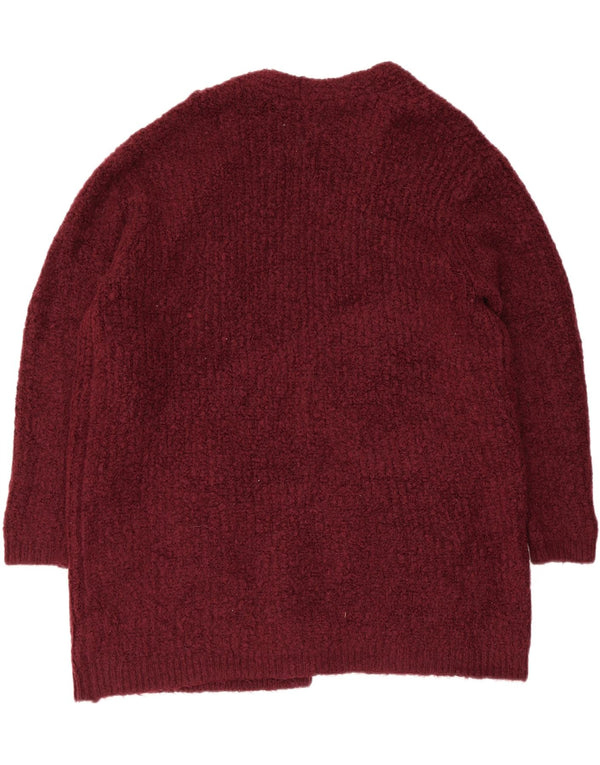 Marks & Spencer ženski otvoreni kardigan pulover UK 16 Large Burgundy