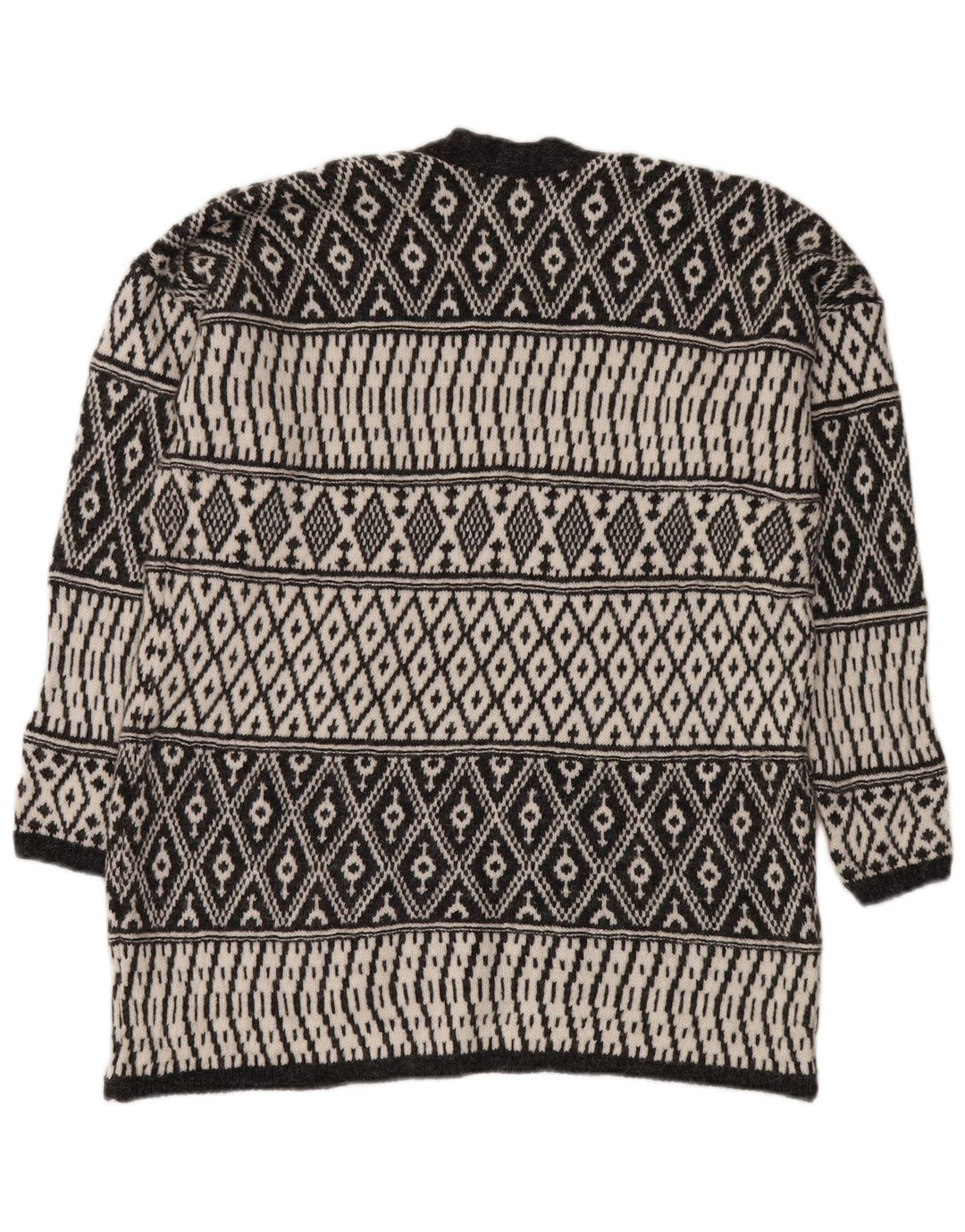 M&CO ženski otvoreni kardigan pulover UK 14 Srednje sivi Argyle/Diamond Akril