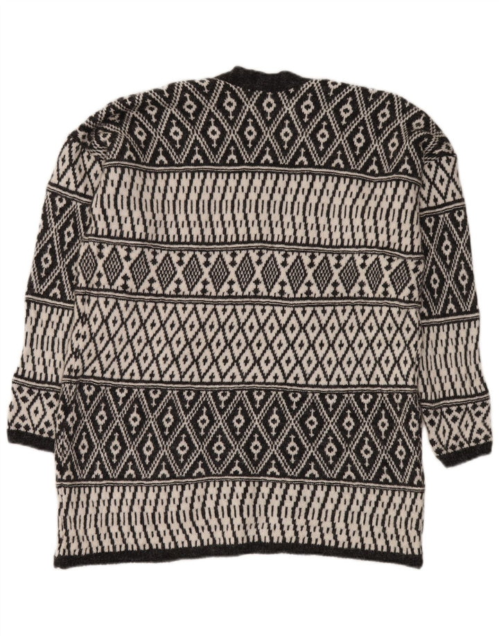 M&CO ženski otvoreni kardigan pulover UK 14 Srednje sivi Argyle/Diamond Akril