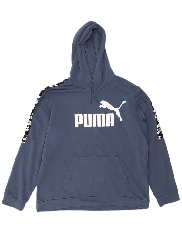 Puma muška majica s kapuljačom XL, plavi pamuk