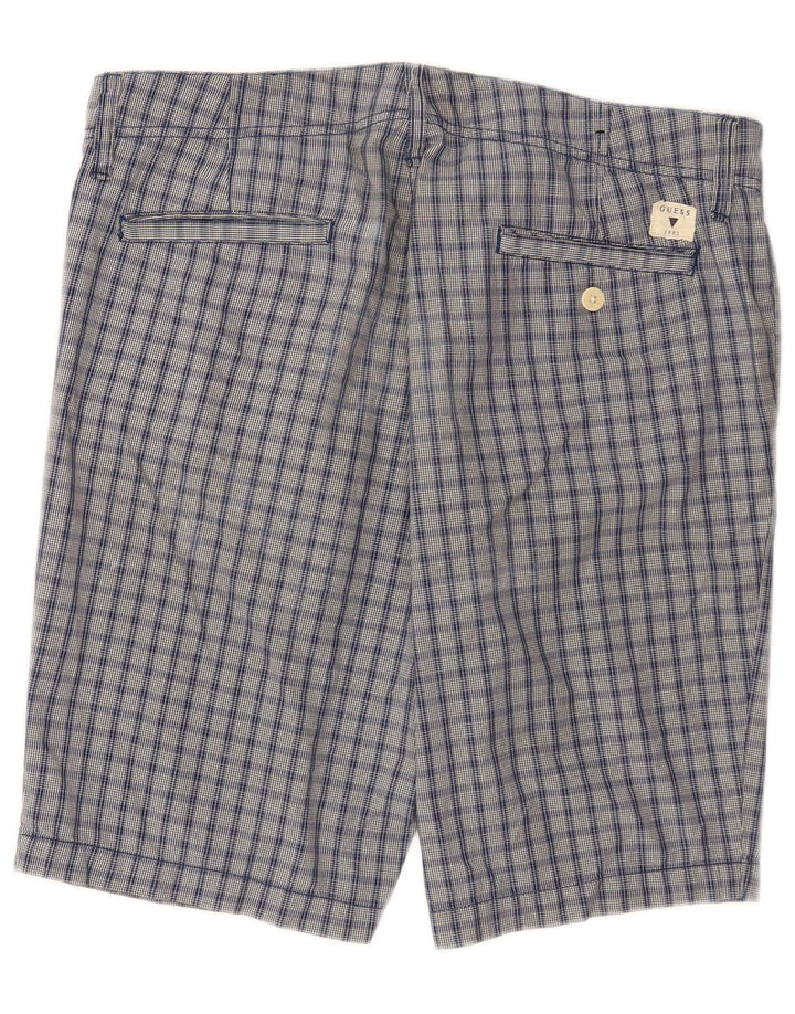 Guess muške chino kratke hlače W34 veliki plavi karirani pamuk