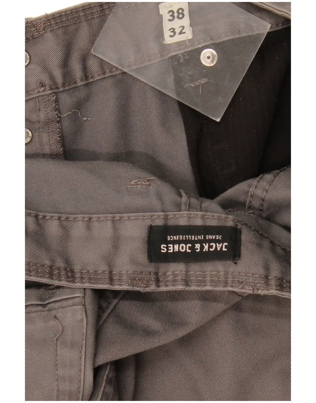 JACK & JONES Muške ravne ležerne hlače W38 L32 sivi poliester