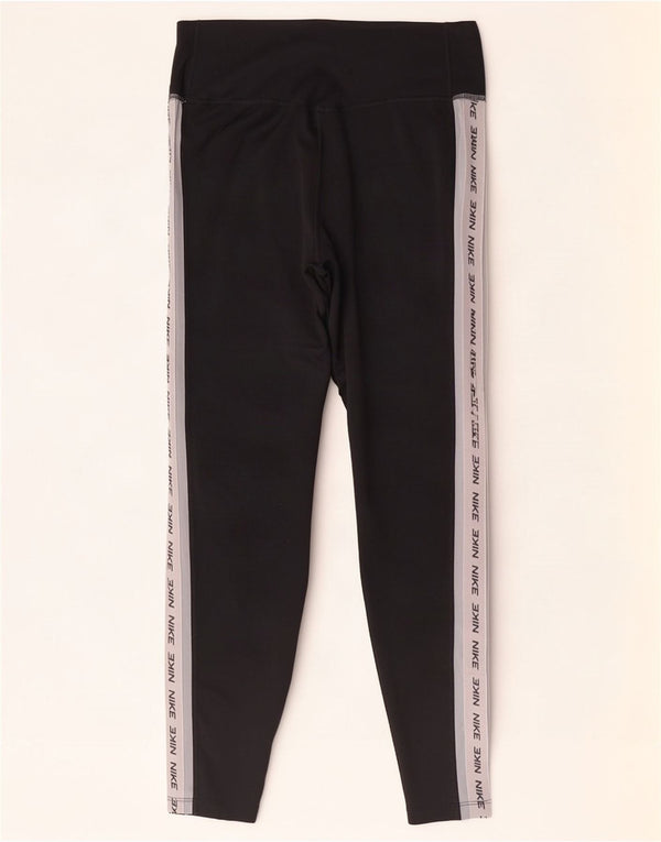Nike ženske Dri Fit grafičke tajice UK 14 srednje crne boje