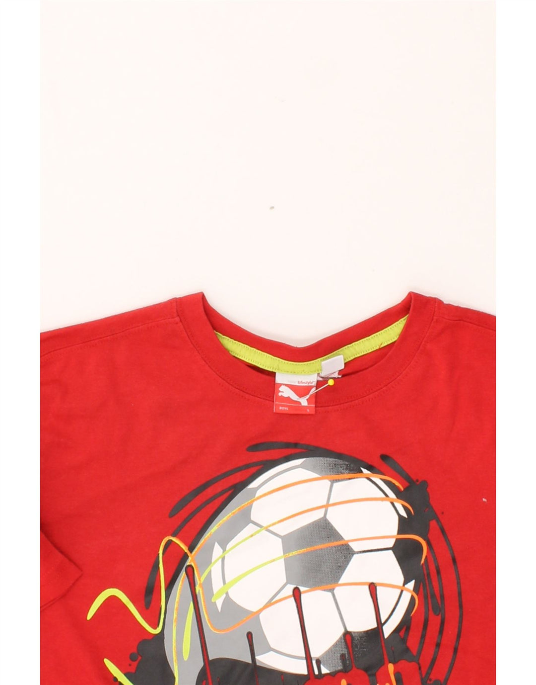 PUMA Boys Graphic T-Shirt Top 11-12 Years Large Red Vintage Puma and Second-Hand Puma from Messina Hembry 