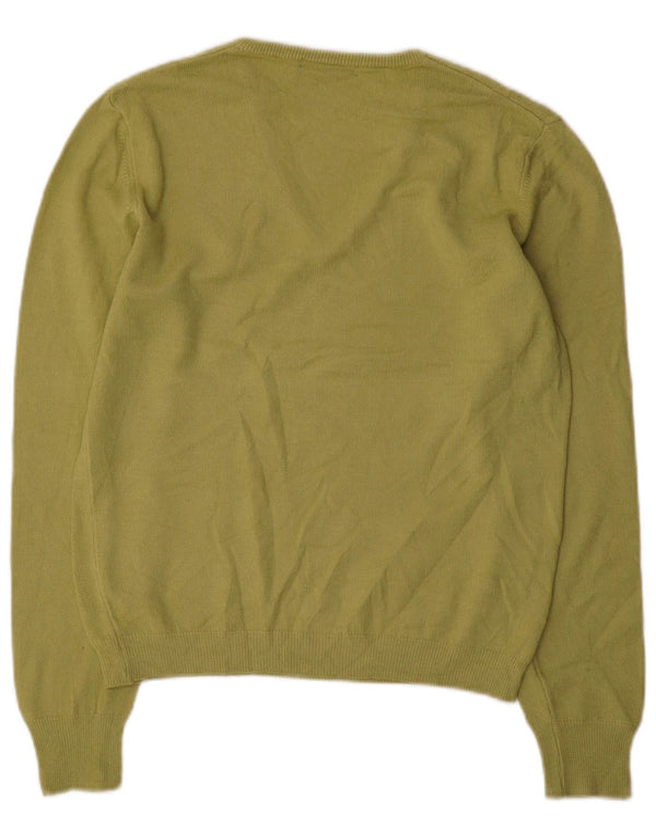 Zara ženski džemper s V-izrezom UK 14 Veliki zeleni akril