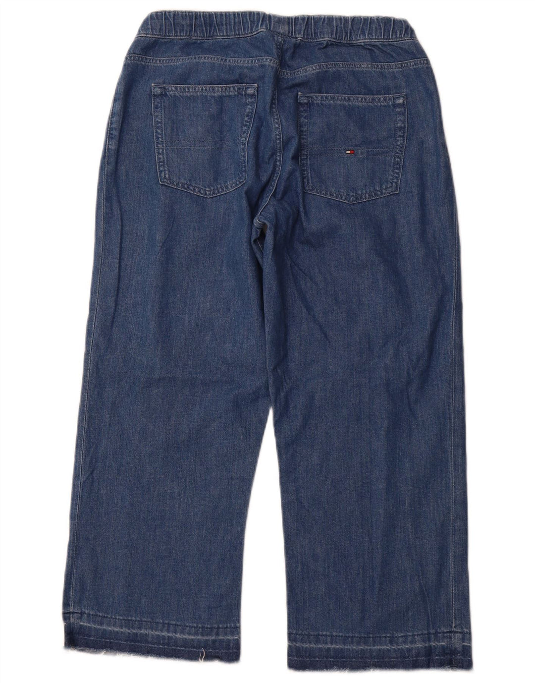 TOMMY HILFIGER Capri traperice širokih nogavica za djevojčice 15-16 godina W28 L23 plavi pamuk