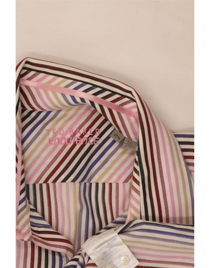 Muška svečana košulja Ted Baker, veličina 17 1/2 XL, raznobojni prugasti pamuk