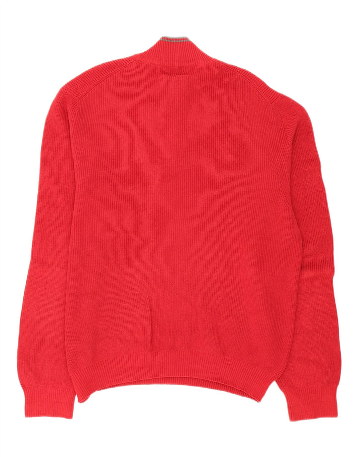 IZOD Mens Zip Neck Jumper Sweater 2XL Red Cotton Vintage Izod and Second-Hand Izod from Messina Hembry 