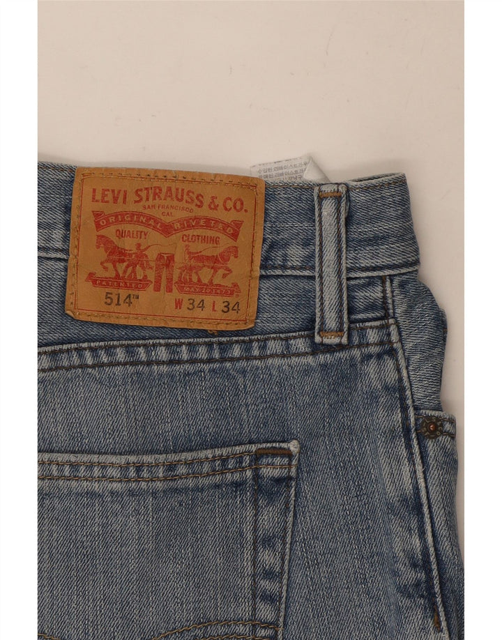 LEVI'S Mens 514 Straight Jeans W34 L30  Blue Cotton