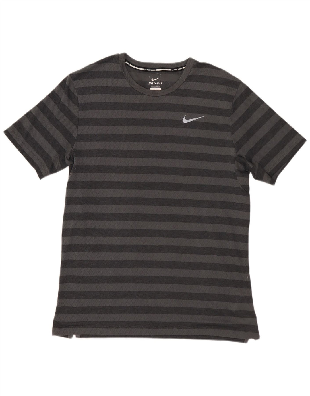 Nike Dri Fit majica kratkih rukava Srednje sivi prugasti poliester