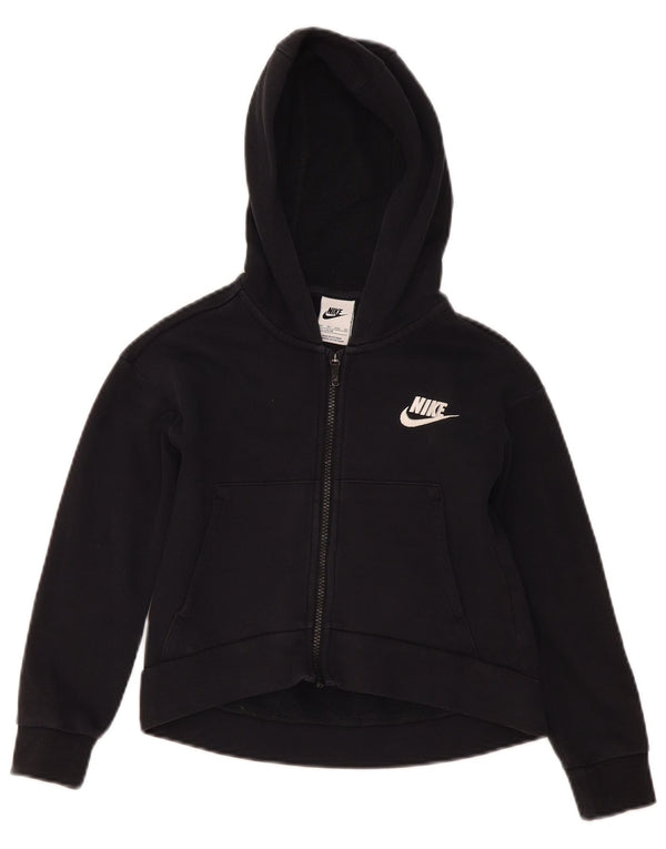 Nike pulover s kapuljačom s patentnim zatvaračem za djevojčice 7-8 godina XS crni pamuk