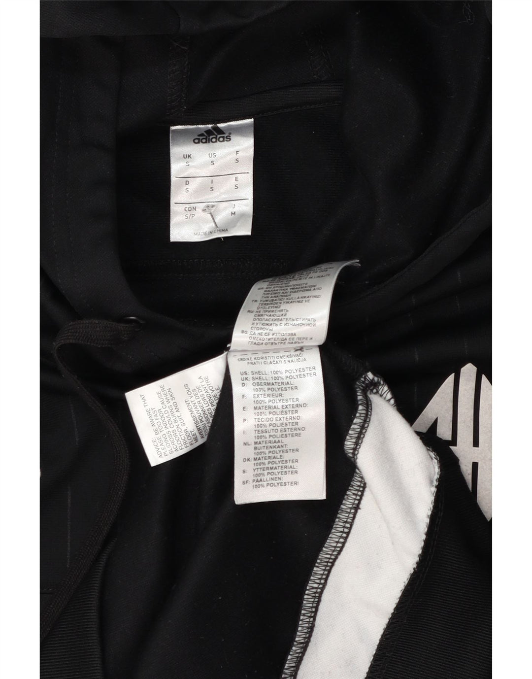 Adidas muška majica s kapuljačom s grafičkim motivima, mala crna poliesterska boja