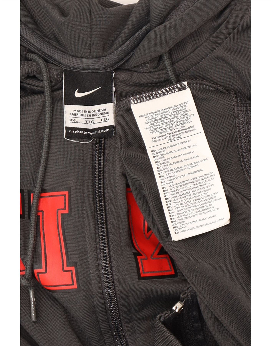 Nike muški pulover s kapuljačom s patentnim zatvaračem 2XL sivi poliester