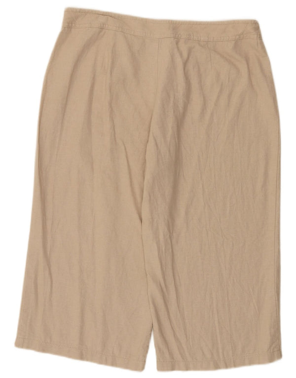 Marks & Spencer ženske ravne kapri hlače UK 14 Large W34 L19 Bež