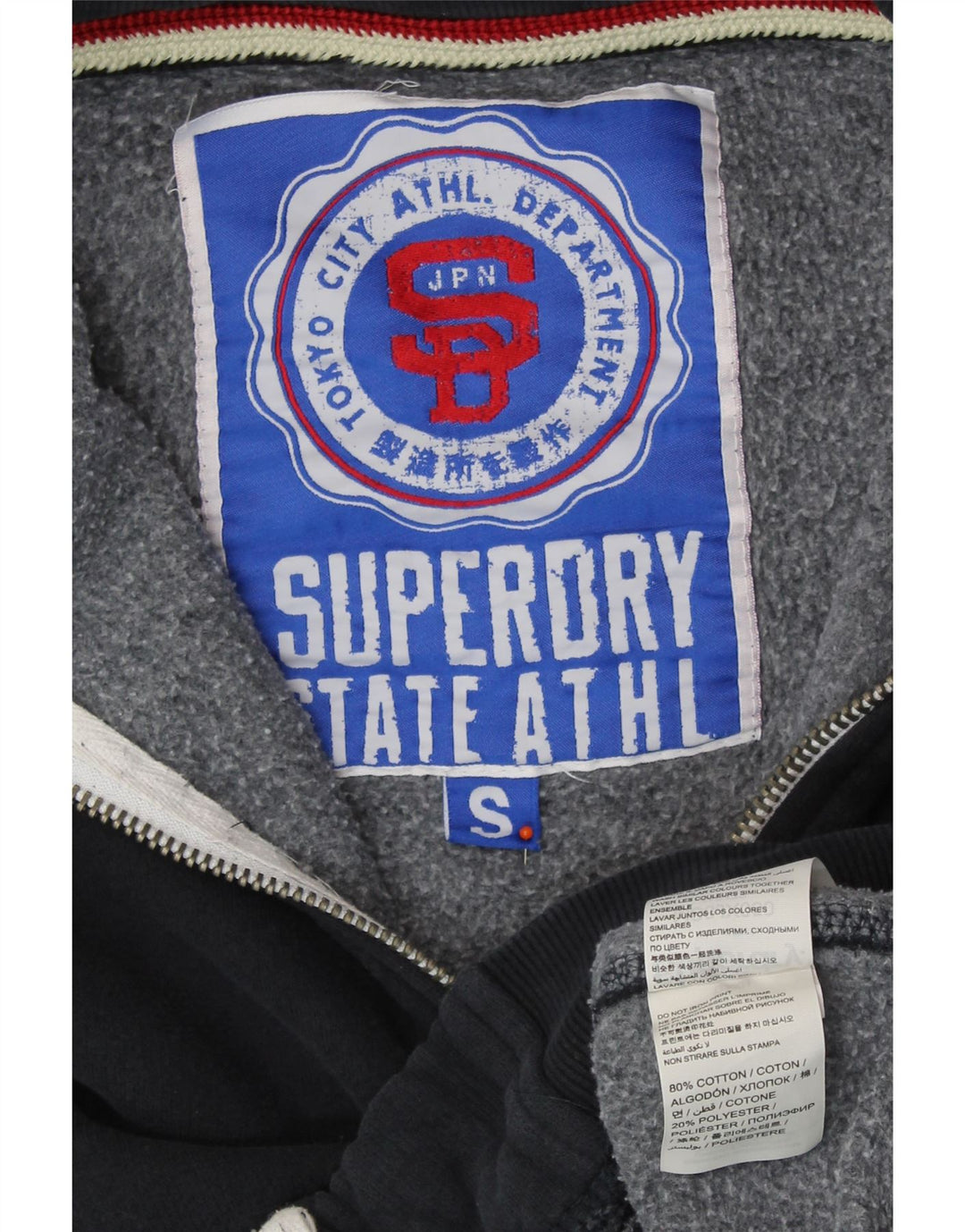 SUPERDRY muški džemper s grafičkim motivima, mali tamnoplavi pamuk