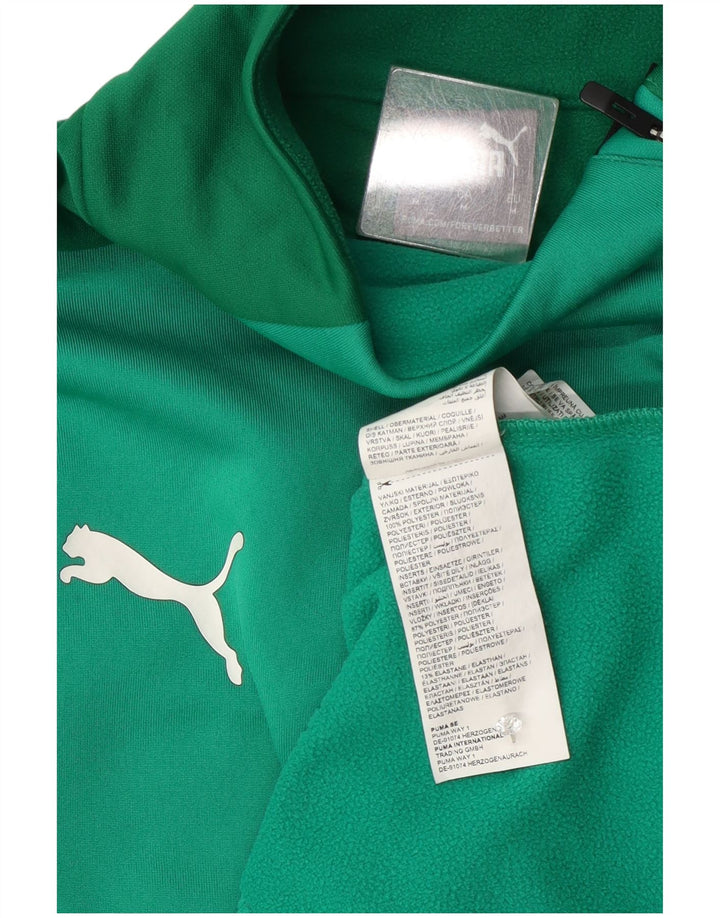 Puma muška dukserica s izrezom na patentni zatvarač, poliester srednje zelene boje