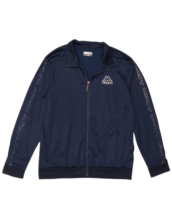 Kappa Mens Graphic Tracksuit Top Jacket 2XL Navy Blue Polyester