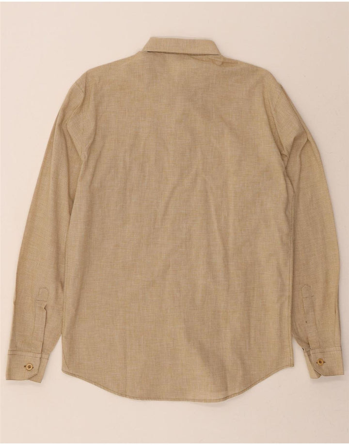 POOH Mens Shirt Medium Beige Houndstooth Cotton Vintage Pooh and Second-Hand Pooh from Messina Hembry 