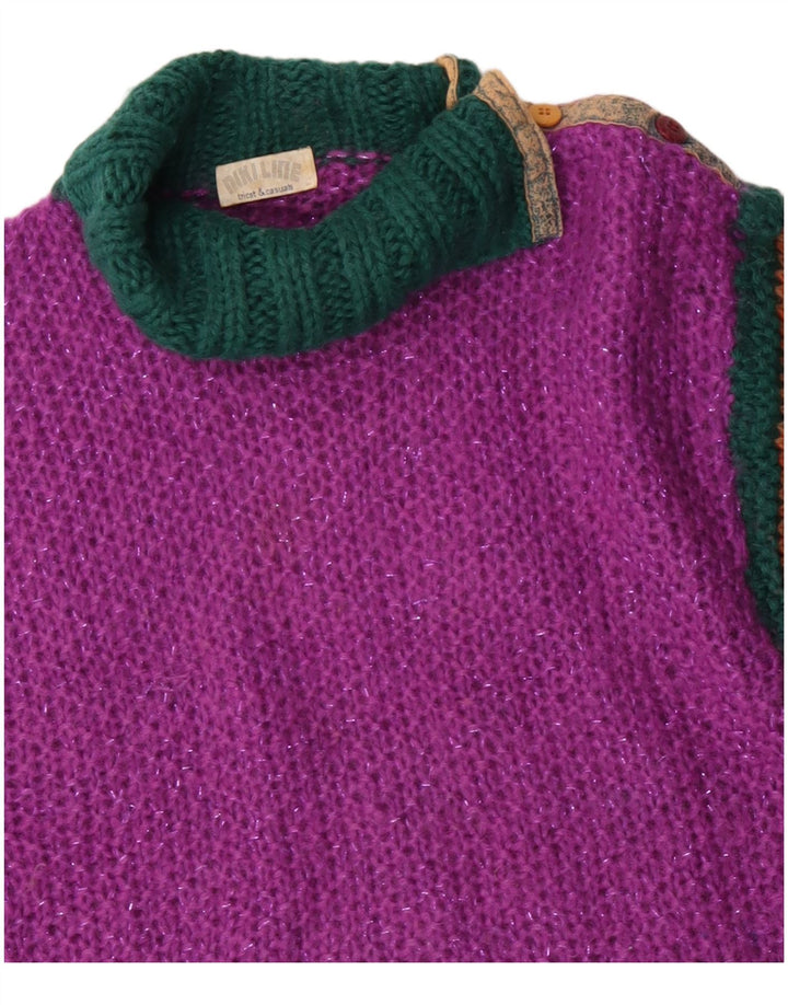 Vintage ženski pulover s rol izrezom UK 12 srednje ružičaste boje