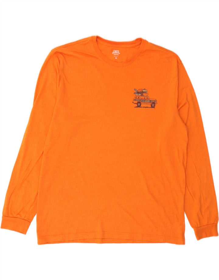 IZOD Mens Salt Water Graphic Top Long Sleeve 2XL Orange Vintage Izod and Second-Hand Izod from Messina Hembry 
