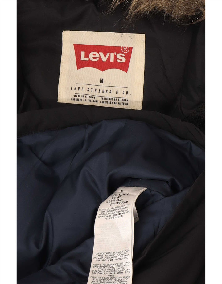 Levi's muški podstavljeni kaput s kapuljačom UK 38 srednji crni poliamid