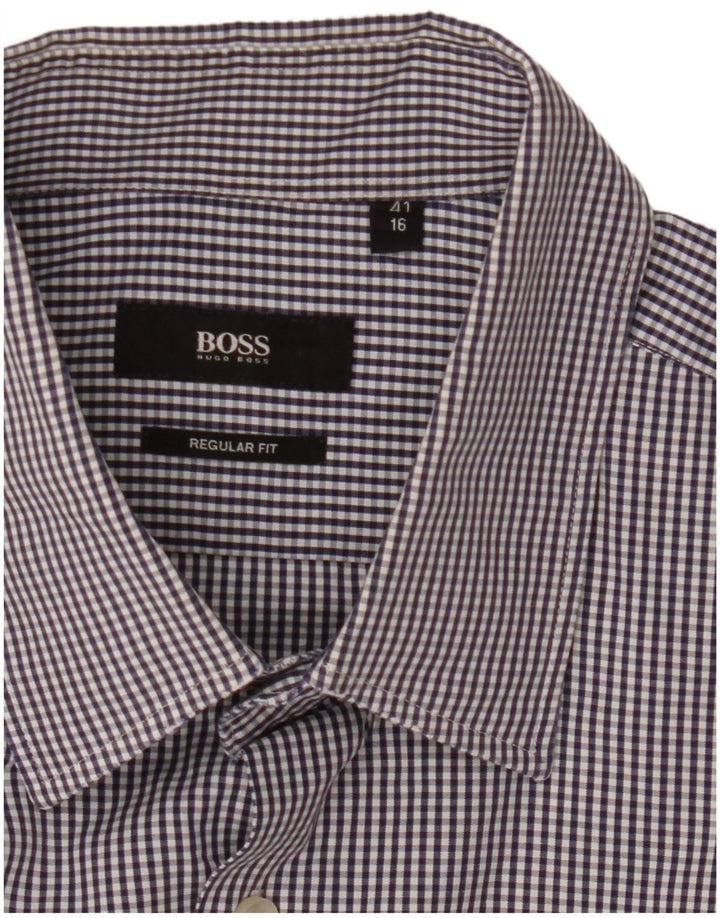 Hugo Boss muška košulja standardnog kroja, veličina 41 16, veliki plavi gingham