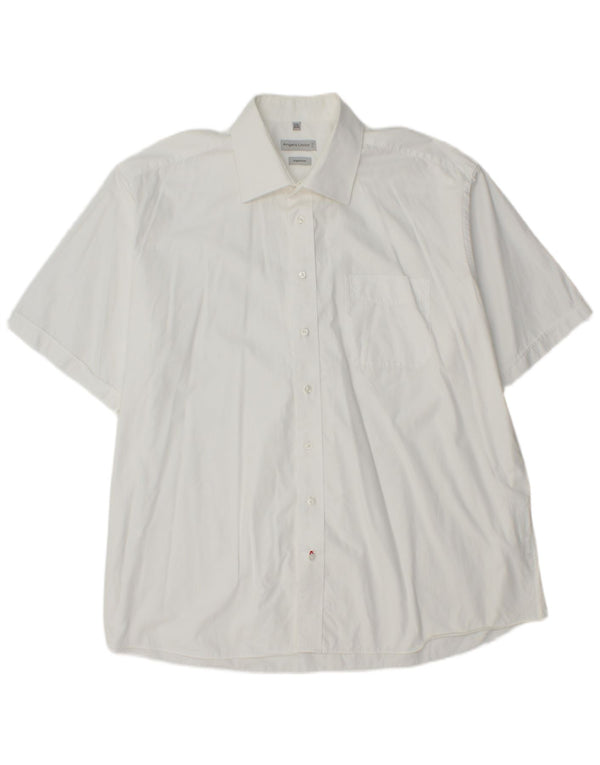 Angelo Litrico Mens Short Sleeve Shirt Size 45/46 2XL White Cotton
