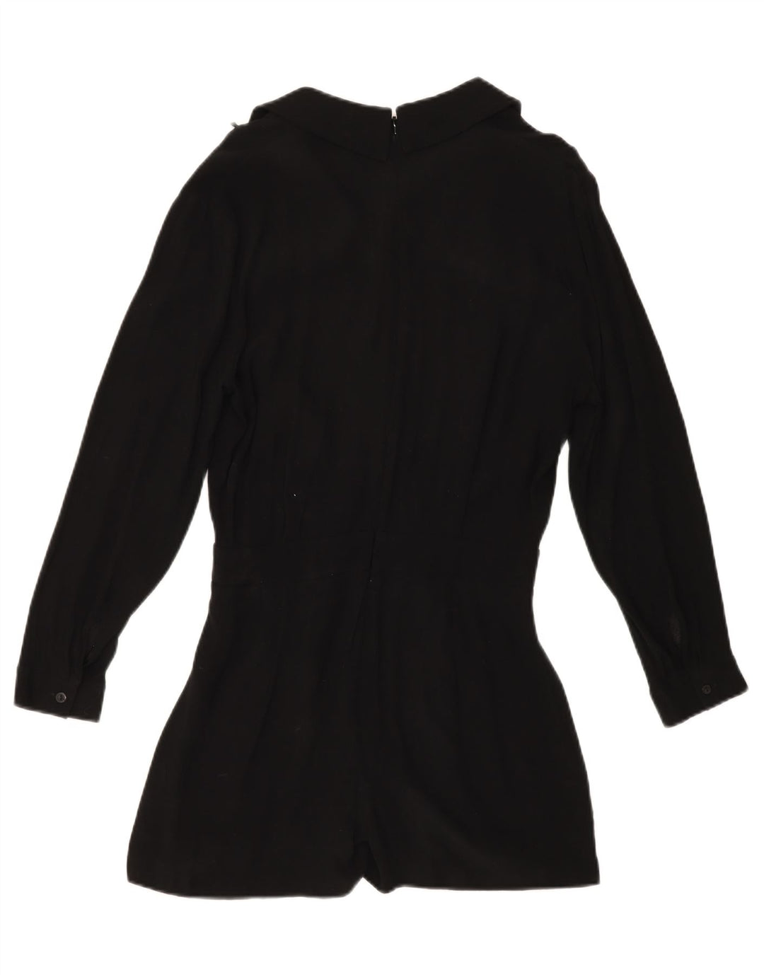 TOPSHOP Womens Long Sleeve Playsuit UK 12 Medium Black Viscose Vintage Topshop and Second-Hand Topshop from Messina Hembry 