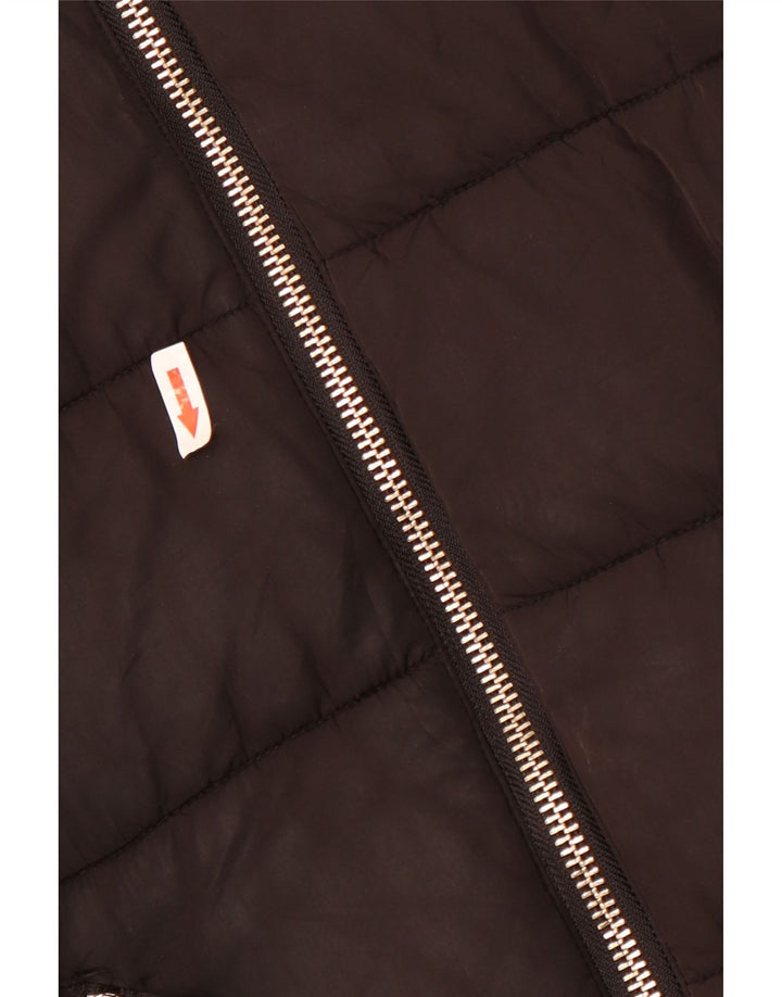 Topshop ženska prevelika podstavljena jakna UK 12 Srednje crni poliester